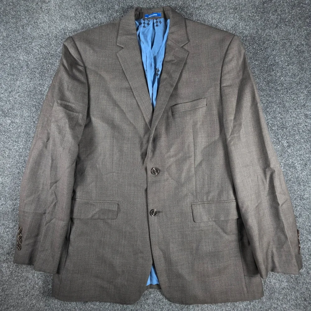 Vince Camuto 100% Wool 2-Piece Suit Men 40R 32Wx31L Brown Modern Fit Textured